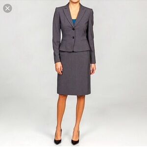 Tahari Arthur S. Levine (ASL) Grey Pinstripe Skirt Suit